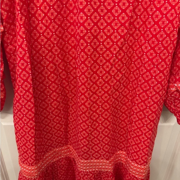 Vineyard Vines Vineyard Tile Print red long sleeve dress size S - Picture 12 of 13